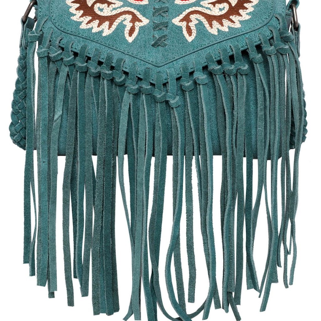 Montana West Braided Leather Crossbody Purse Tq